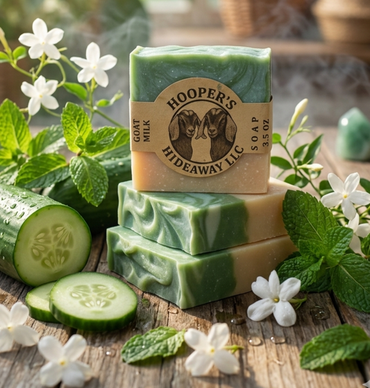 Goat Milk Soap (3.5oz) - Cucumber Mint Jasmine